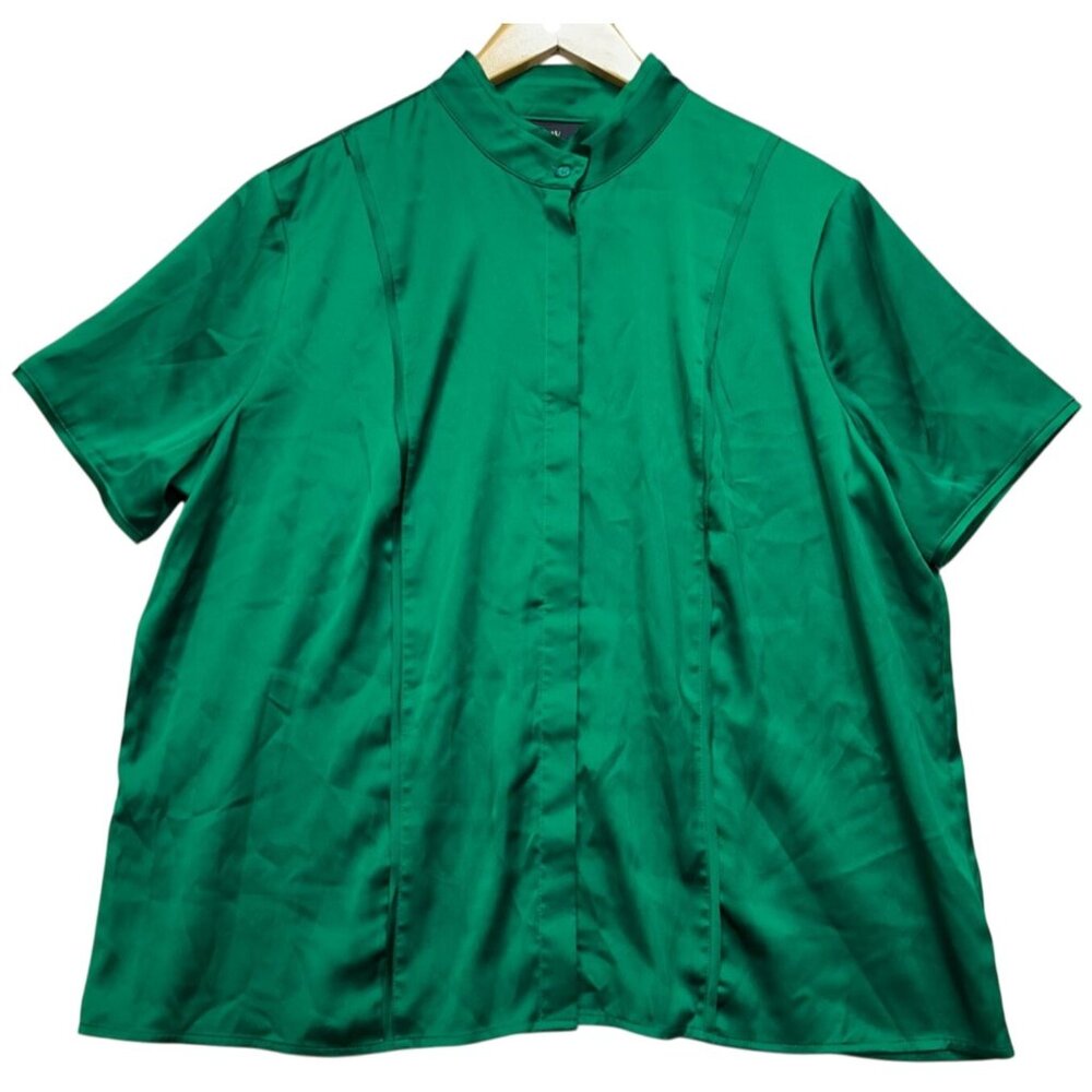 Worthington Women's Casual Office Short Sleeve Size XL Emerald Green